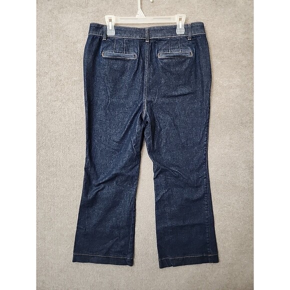 Talbots Flare Trouser Ankle Jeans Womens 12 Blue Dark Wash - Picture 4 of 10